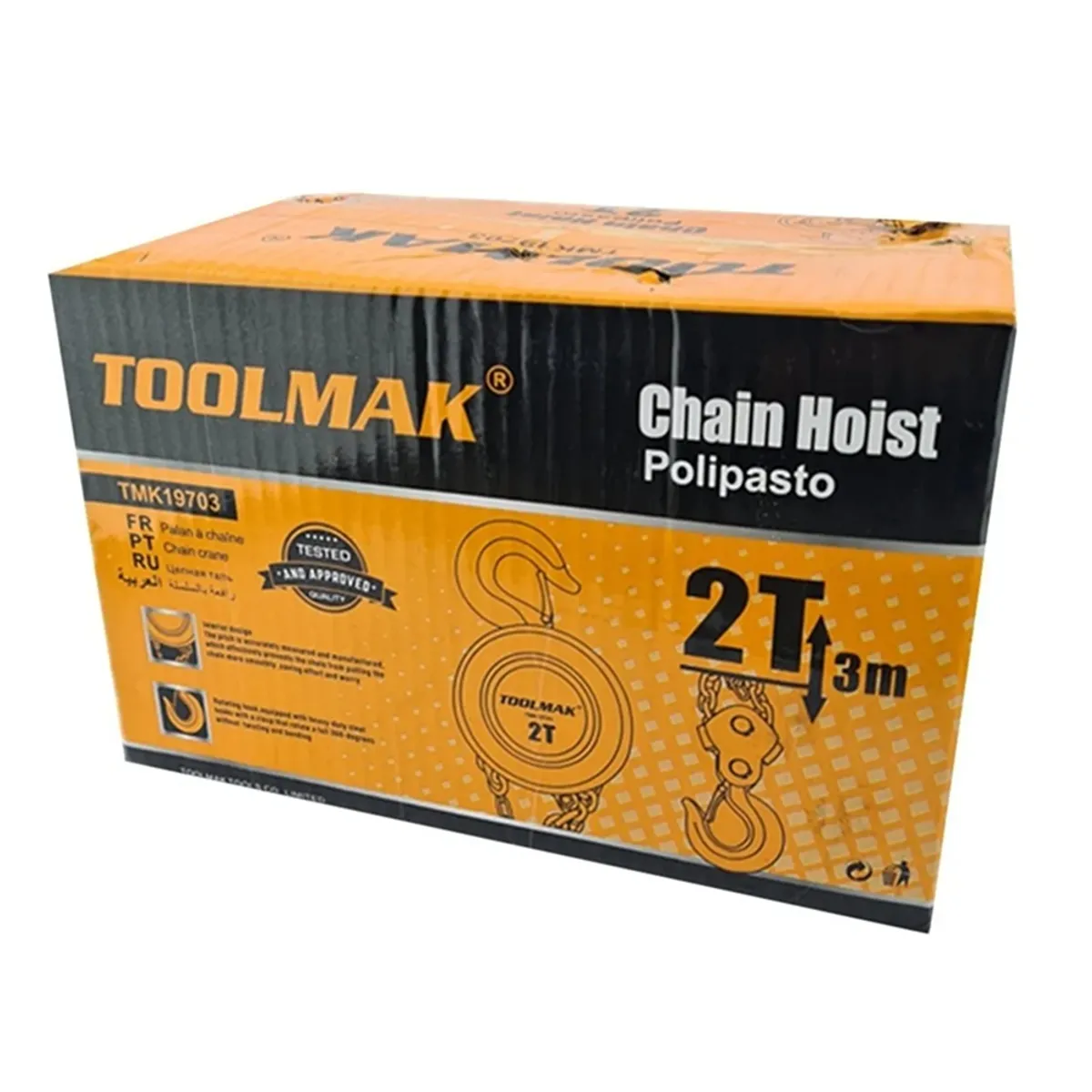 GENERICO - Tecle Con Cadena Manual 2 Tonelada 3 Metros Toolmak