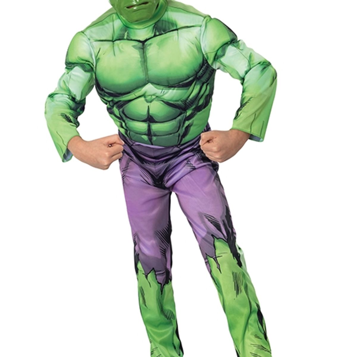 TODODISFRACESCHILE - Disfraz Hulk Con Musculos Marvel - Talla 4-6 años