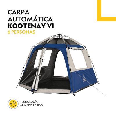 Imagen 2 del producto Carpa Camping Automatica 6 Pers. Kootenay Azul Nat Geo