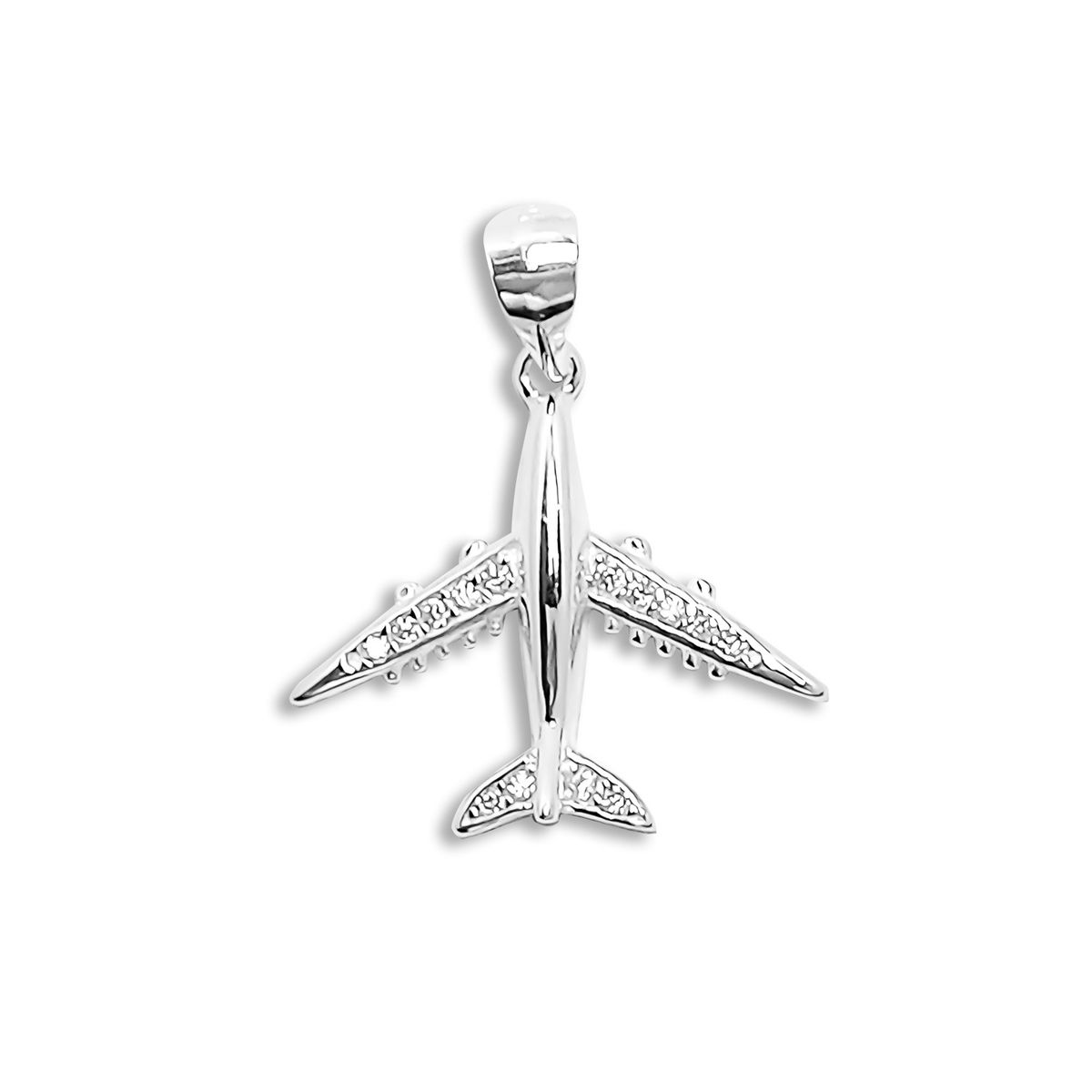 COGGIOLA - Colgante Avión Circón Plata Fina 925