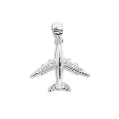 ANDREA COGGIOLA JOYAS - Colgante Avión Circón Plata Fina 925