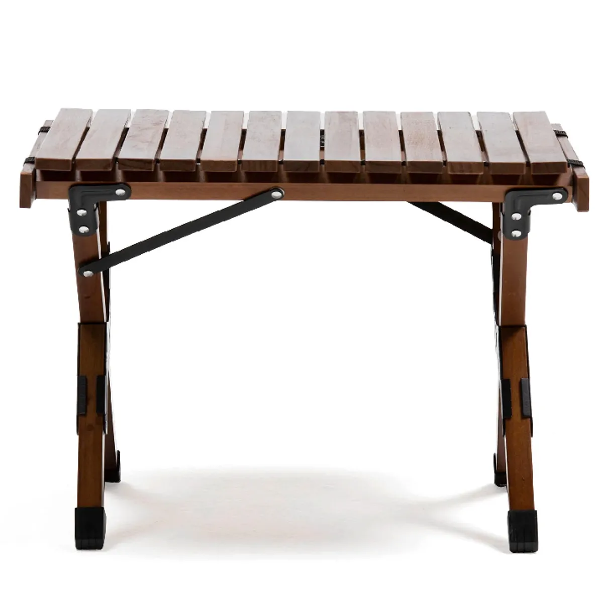KANO - Mesa Plegable de Madera Oscura Para Camping Natural Kano