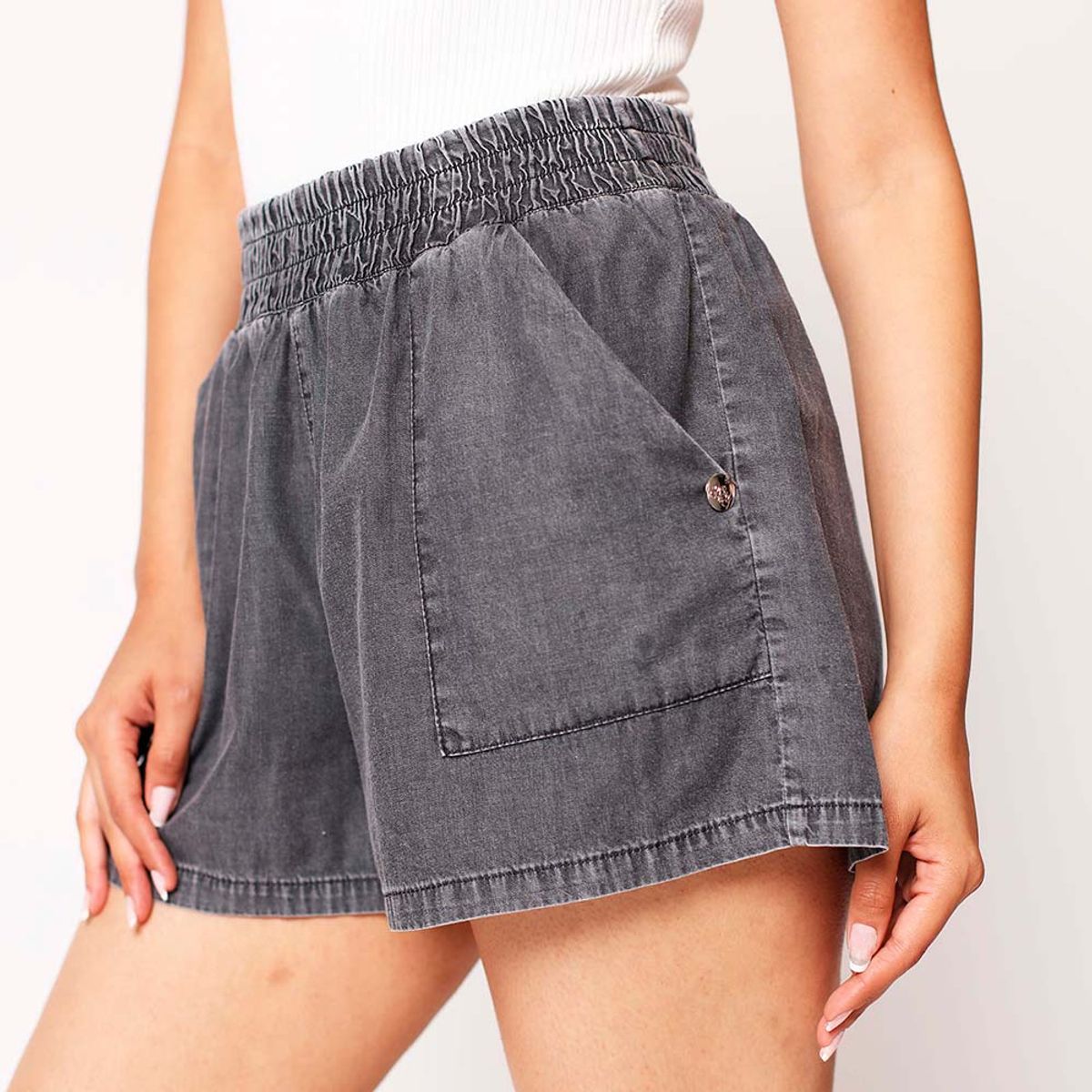 MOMCHIC - Short Jogger gris Gravillado