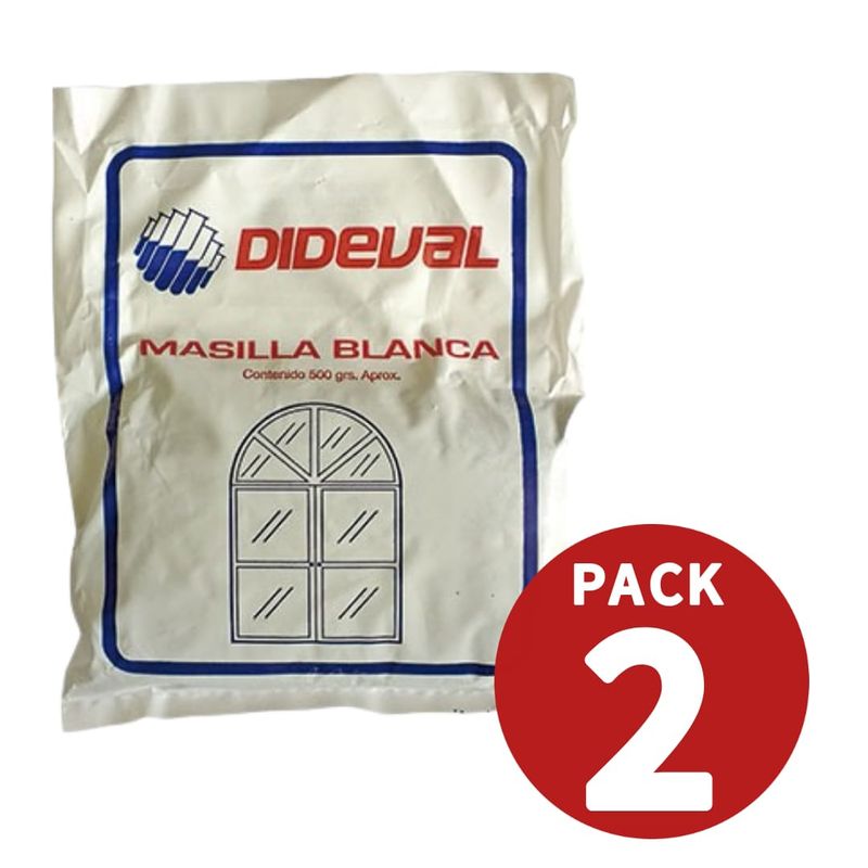 GENERICO - Pack 2 Und Masilla Blanca 500gr Cada Bolsa Total 2 Und