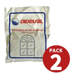 GENERICO - Pack 2 Und Masilla Blanca 500gr Cada Bolsa Total 2 Und