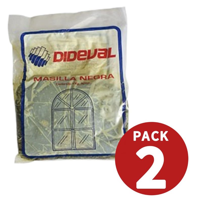GENERICO - Pack 2 Und Masilla negra 500gr Cada Bolsa Total 2 Und