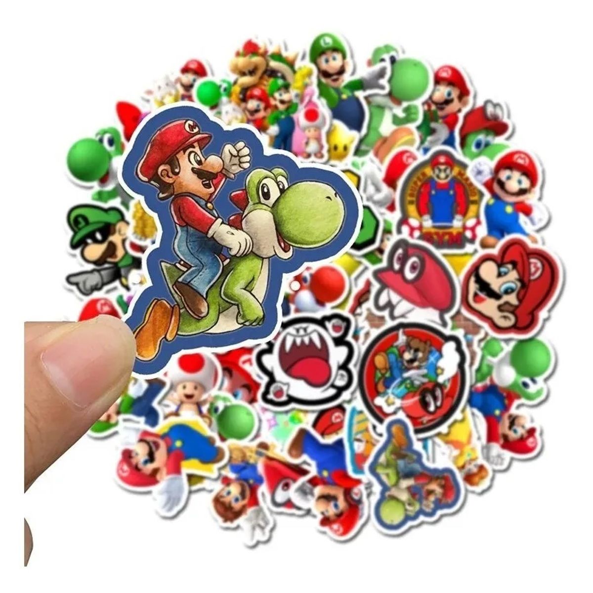 GARSIL - 50 Stickers Super Mario Bross - Etiquetas Autoadhesivas
