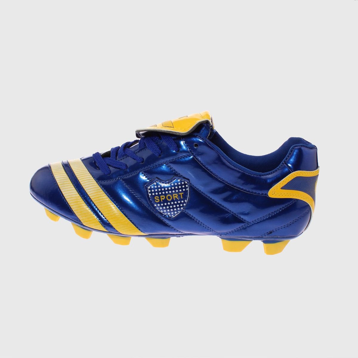 VIA FRANCA - Zapato Futbol Para Hombre Color Azul/Amarillo