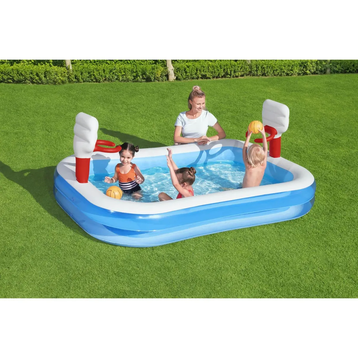 BESTWAY - Piscina Inflable Basketball Con 2 Pelotas 2.51M X 1.68M X 1.02M