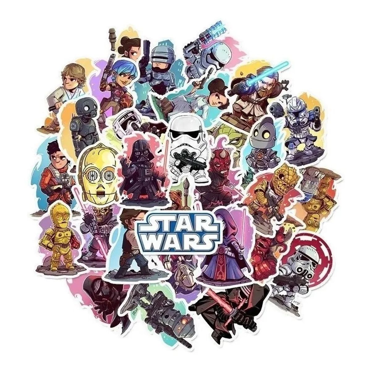 GARSIL - 50 Stickers de Star Wars - Etiquetas Autoadhesivas - S290