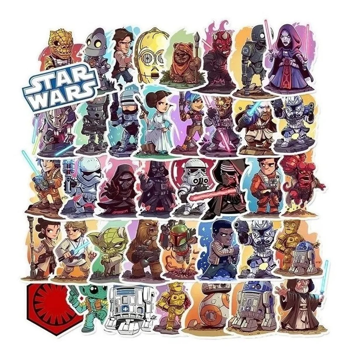 GARSIL - 50 Stickers de Star Wars - Etiquetas Autoadhesivas - S290