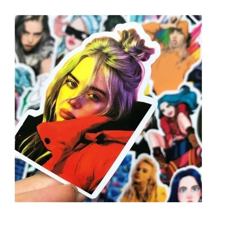GENERICO - 50 Stickers de Billie Eilish - Etiquetas Autoadhesivas