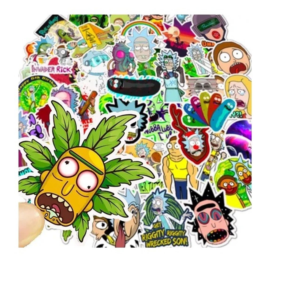 GARSIL - 50 Stickers Rick y Morty - Etiquetas Autoadhesivas