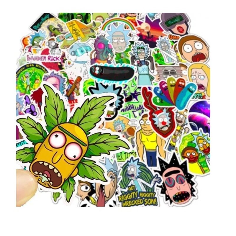 GARSIL - 50 Stickers Rick y Morty - Etiquetas Autoadhesivas