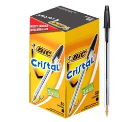 GENERICO - Lápiz Pasta Negro Bic Cristal Punta Media 50 unid