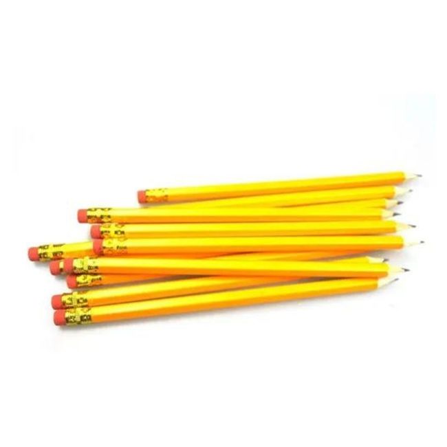 EKOI - Pack 12 Lápices Grafito De Madera Con Goma De Borrar Prof.