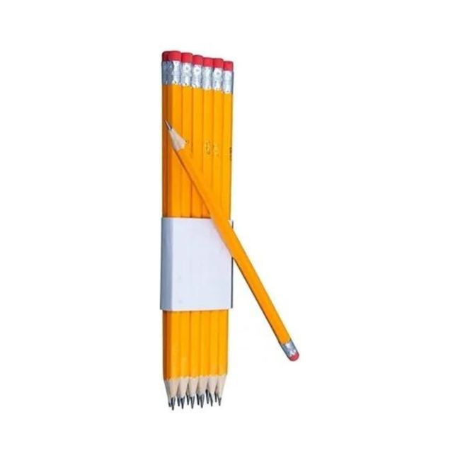 EKOI - Pack 12 Lápices Grafito De Madera Con Goma De Borrar Prof.