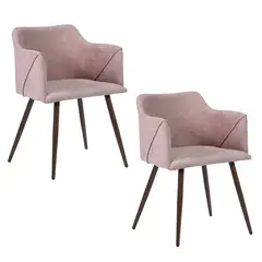 NOVAHUS - Pack 2 Sitial Terciopelo Aldridge Rosado