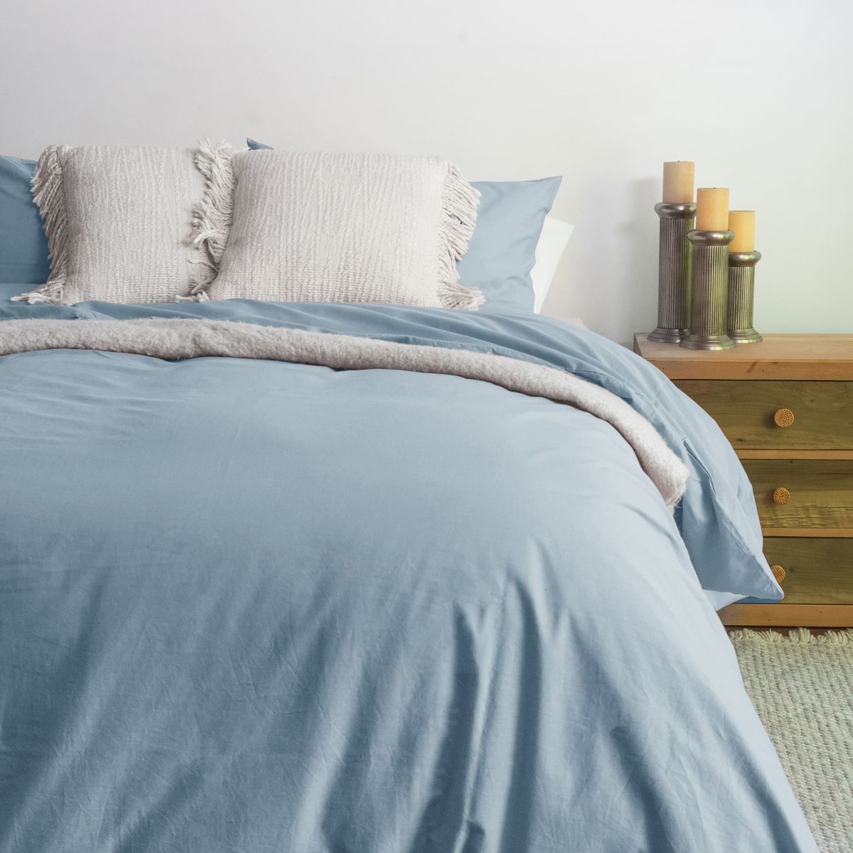 KARSTEN - Cubreplumón Karsten Liss Súper King Azul 180 hilos