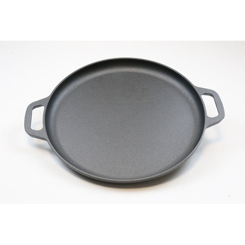 KITCHEN PLUS - Plancha grill de hierro fundido redonda para pizza Kitchen Plus