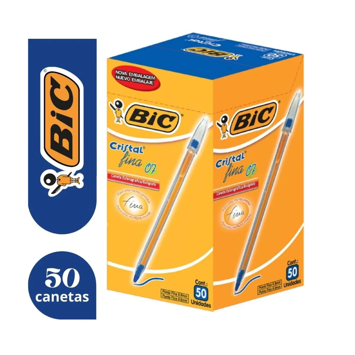 GENERICO - Lápiz Pasta Azul BIC Punta Fina Caja 50 unidades