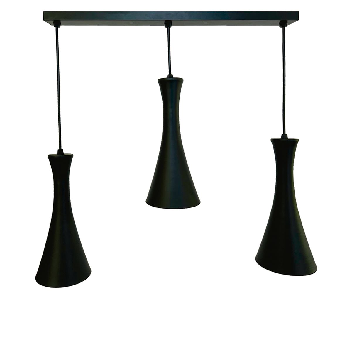 WANT - Lámpara Colgante Triple E-27 Diseño Moderno Negro