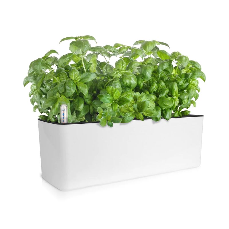 GROWLED - Macetero Autorregante  rectangular 40 cms  Blanco GrowLED