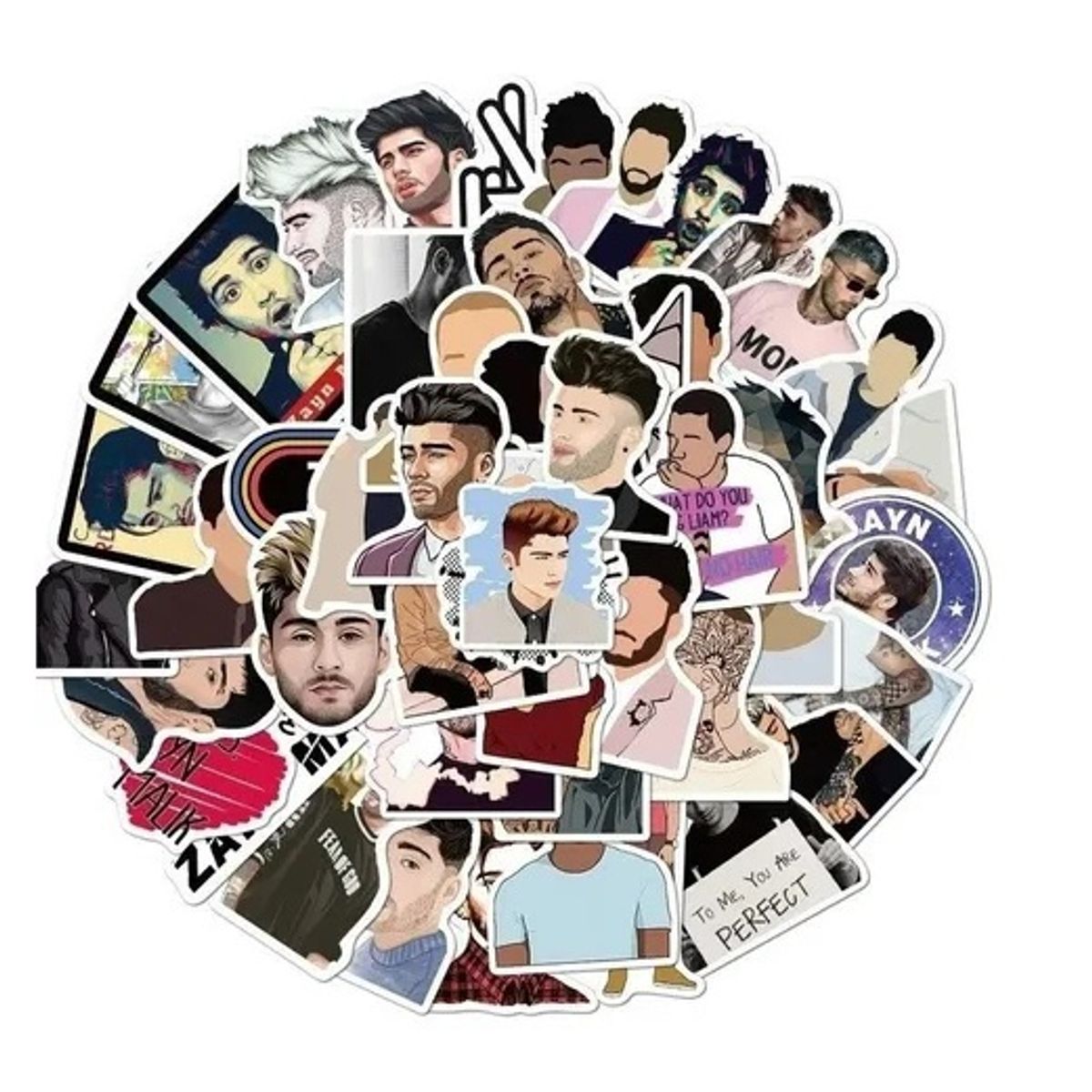 GARSIL - 50 Stickers Zayn Malik - Etiquetas Autoadhesivas