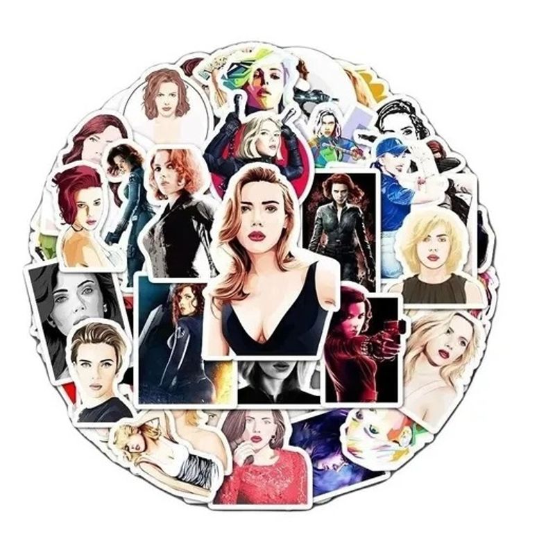 GARSIL - 50 Stickers Scarlett Johansson - Etiquetas Autoadhesivas