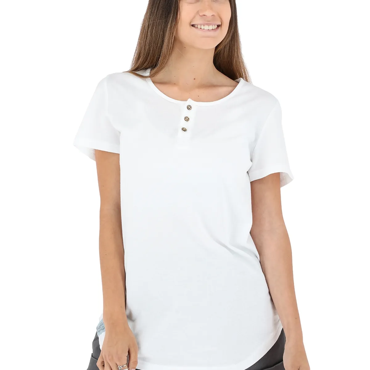 BUFFALO CHILE - Polera Cliso Picuda Crudo Mujer