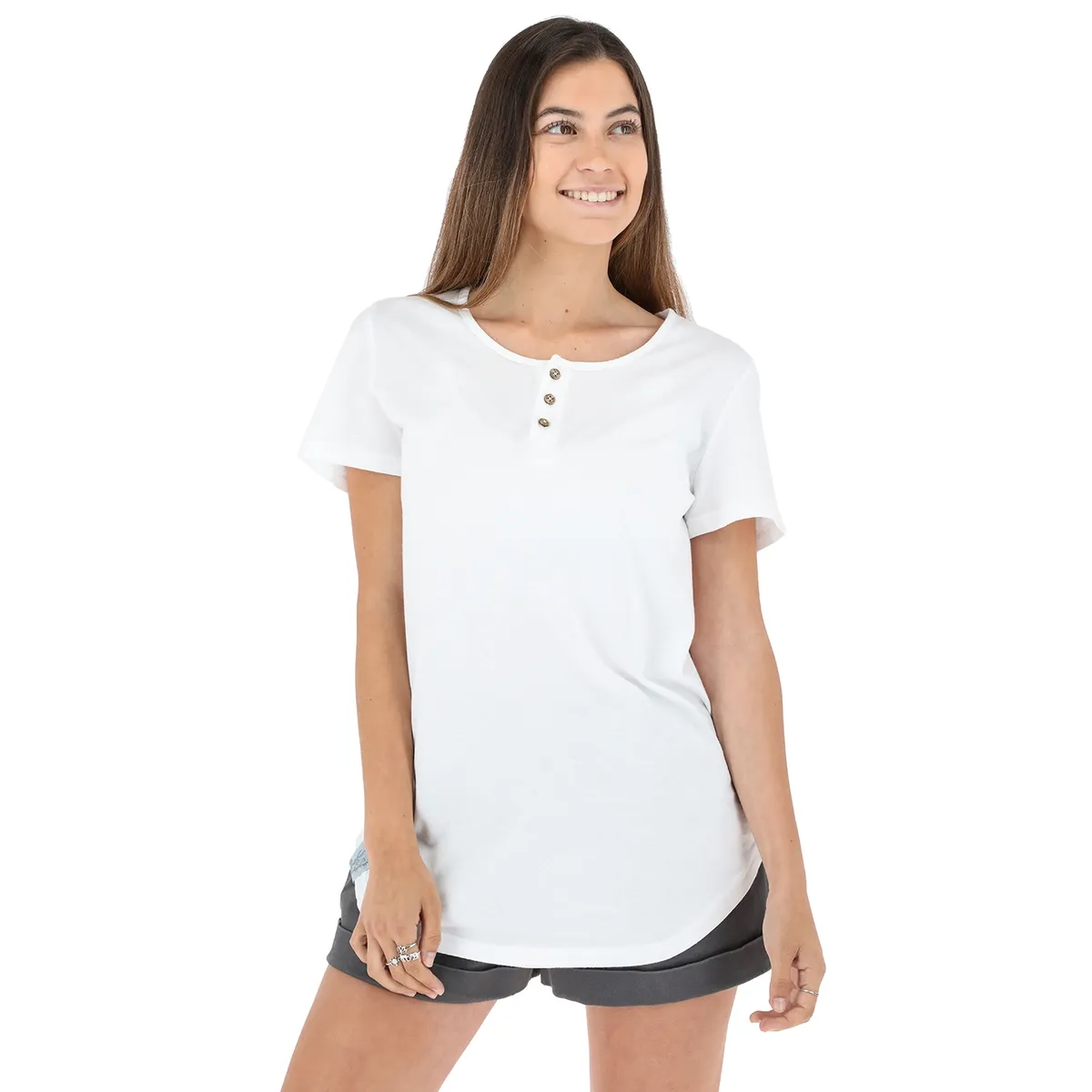 BUFFALO CHILE - Polera Cliso Picuda Crudo Mujer