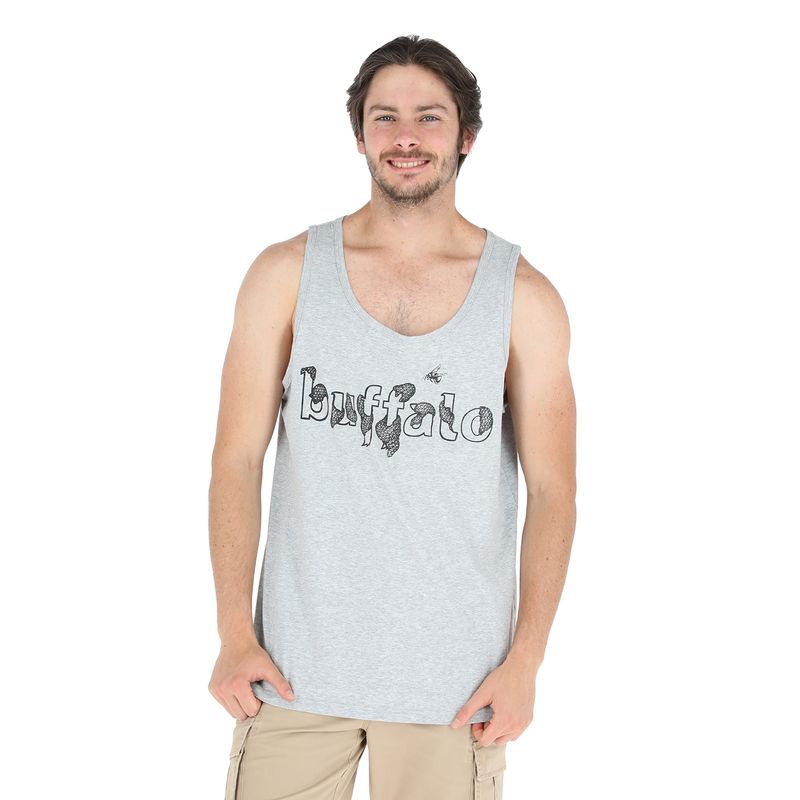 BUFFALO CHILE - Polera Sin Manga Abejorro Gris Melange Hombre