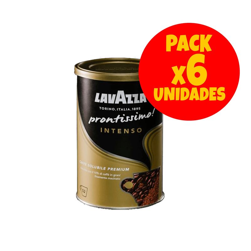 LAVAZZA - Pack 6x café Italiano soluble Lavazza Prontissimo Intenso en lata