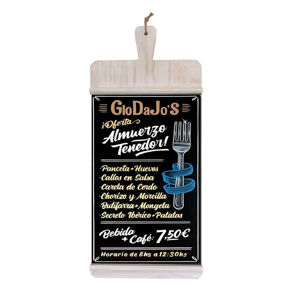 PROCHEF - Pizarra Deco para colgar 90x40 cm Madera Natural