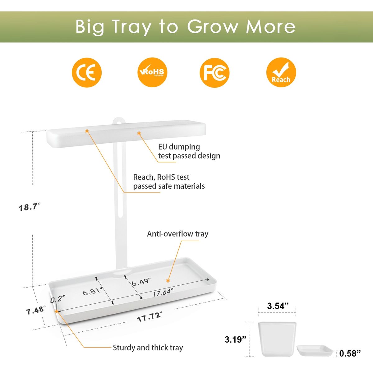 GROWLED - NATURA Huerto urbano indoor con LUZ y 8 macetas para planta interior