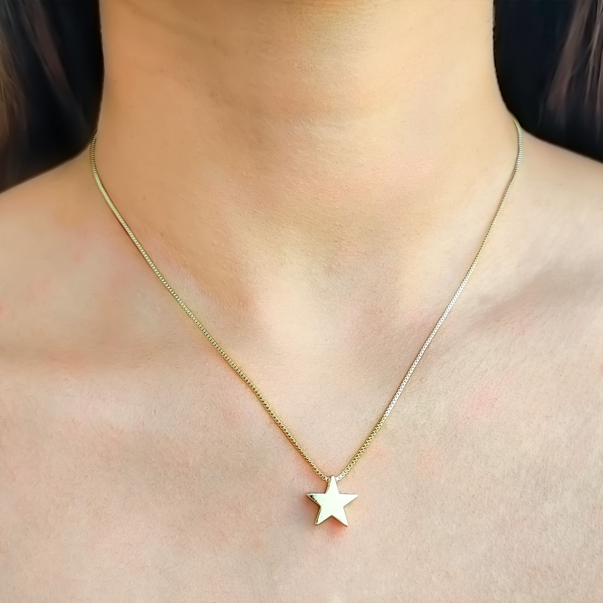 COGGIOLA - Collar Estrella Enchapado Oro 18K