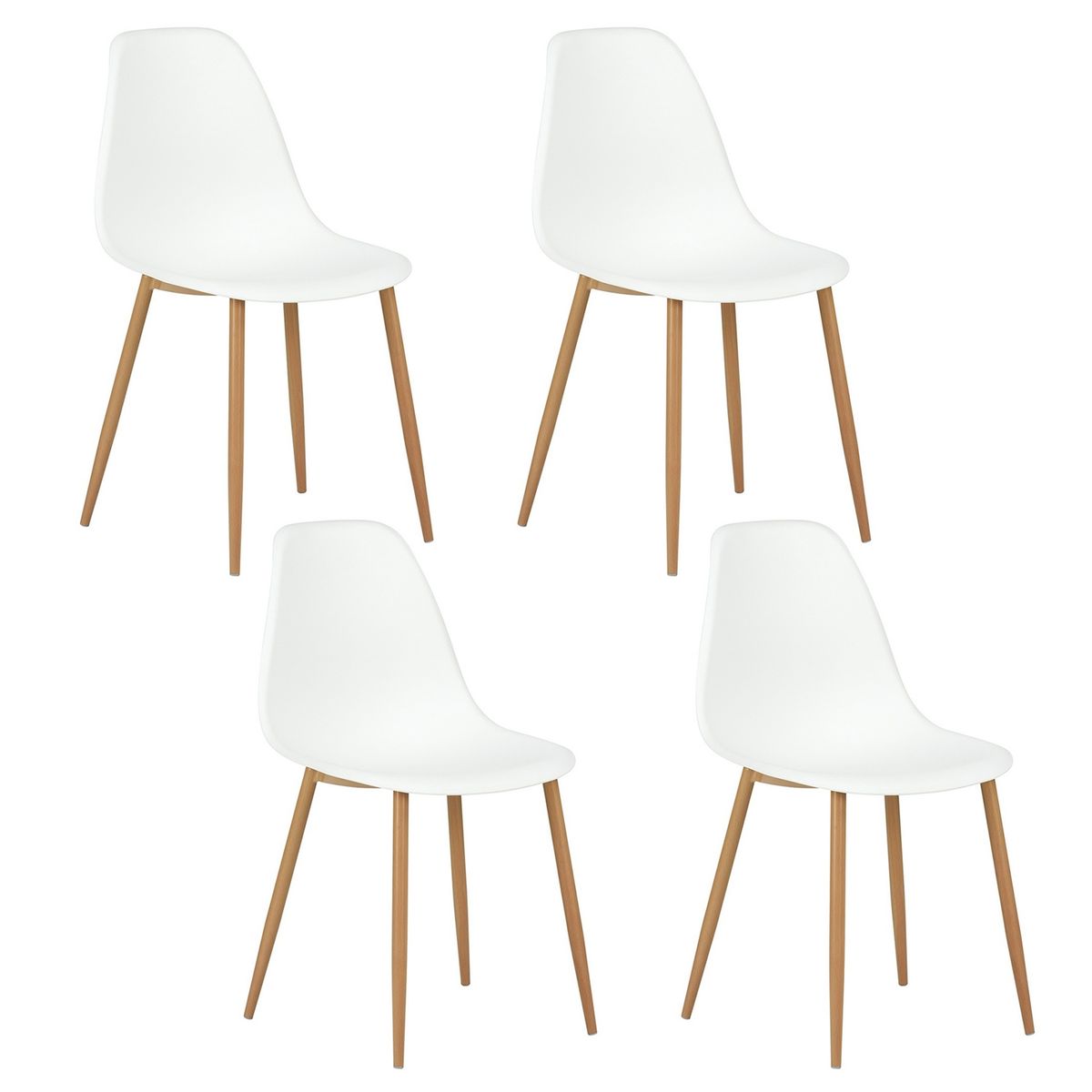 NOVAHUS - Pack 4 Silla Charlton PP Blanco