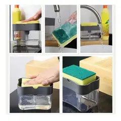 UNIVERSAL - DISPENSADOR DE JABÓN O DETERGENTE CON SOPORTE PARA ESPONJA