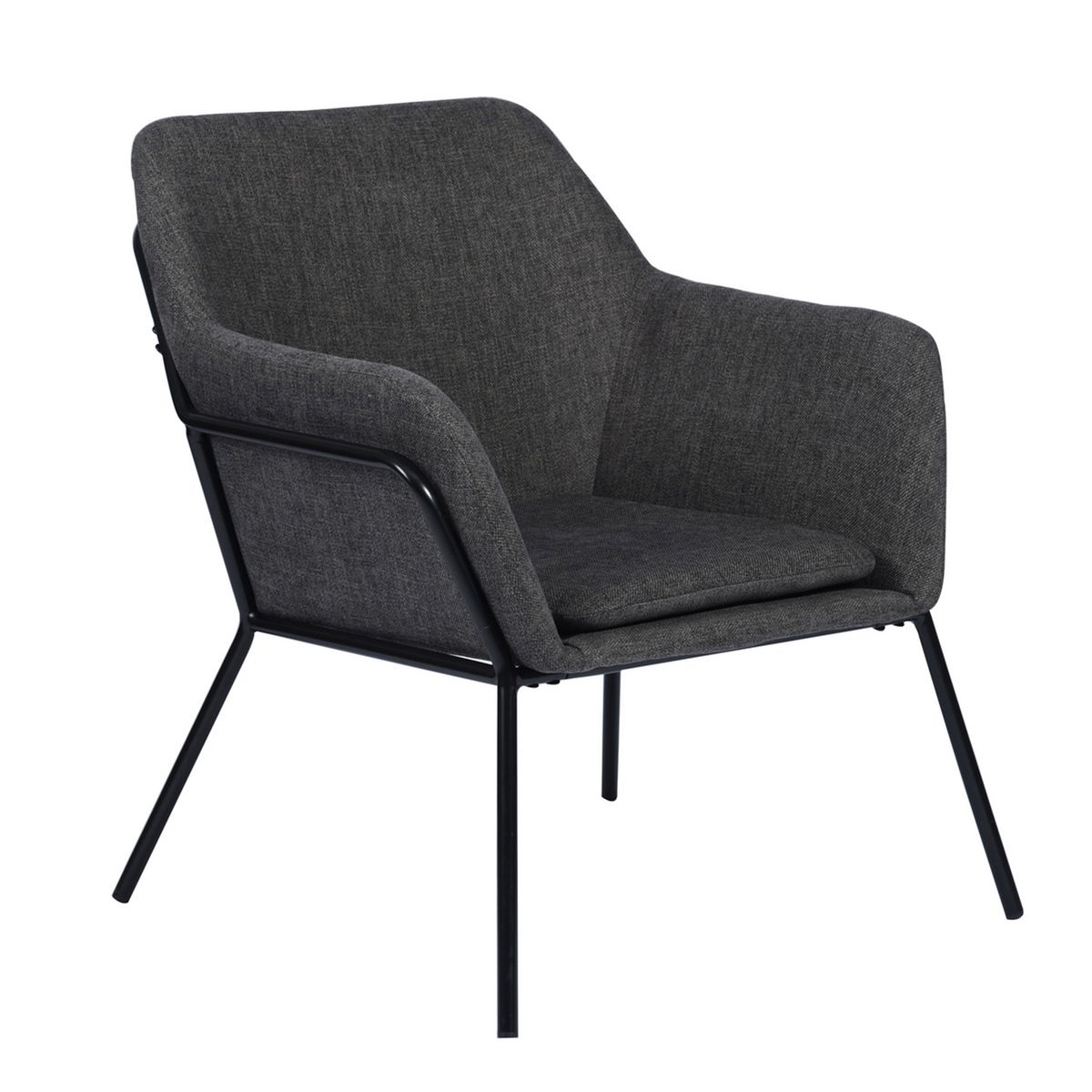 NOVAHUS - Sitial Moderno De Tela Con Apoyabrazos Gris