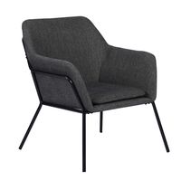 Sitial Moderno De Tela Con Apoyabrazos Gris