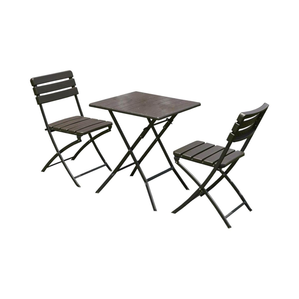 NORTHWEST - Set 2 Sillas + Mesa Plegable 61.5x73 Diseño Madera Northwest