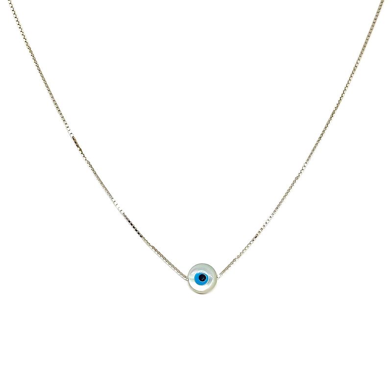 ANDREA COGGIOLA JOYAS - Collar Ojo Turco Nácar Plata Fina 925