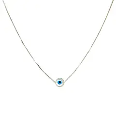 ANDREA COGGIOLA JOYAS - Collar Ojo Turco Nácar Plata Fina 925