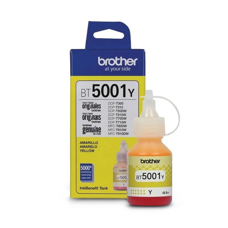 BROTHER - TINTA BROTHER BT5001 YELLOW GENUINA T300 T310 T500 T510 T700
