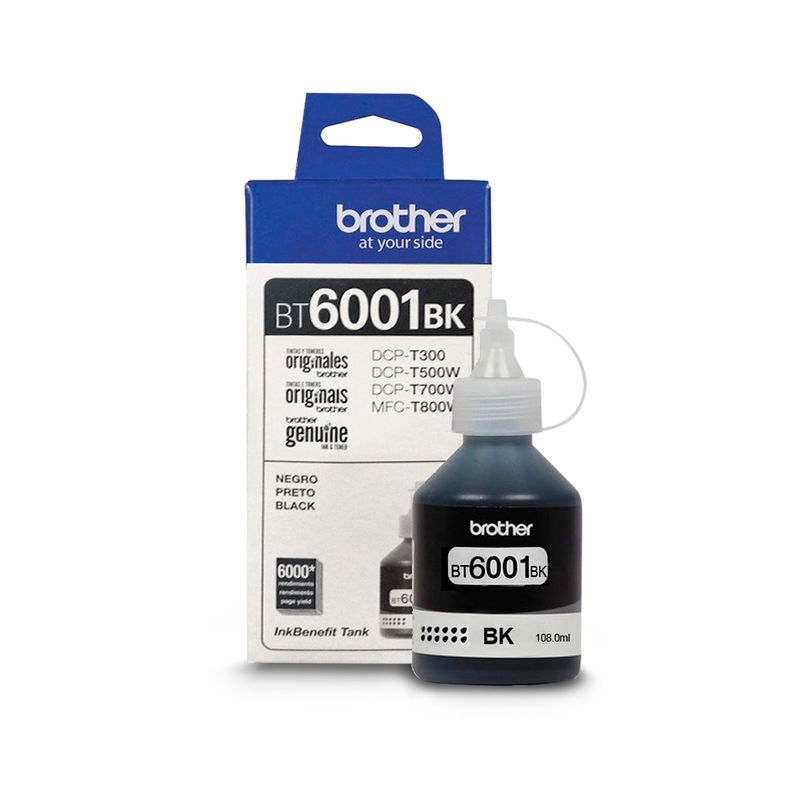 BROTHER - TINTA BROTHER BT6001BK NEGRO GENUINA T300 T500 T700 T800 T510