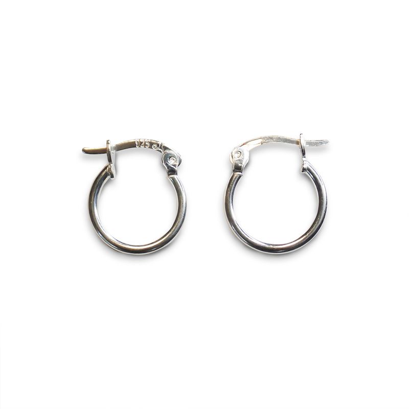 ANDREA COGGIOLA JOYAS - Aros Argollas Pequeñas 14mm Plata Fina 925