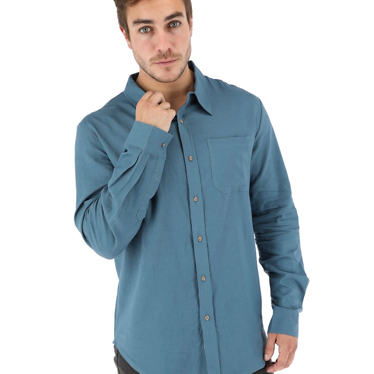 BUFFALO CHILE - Camisa Anemona Petroleo Hombre