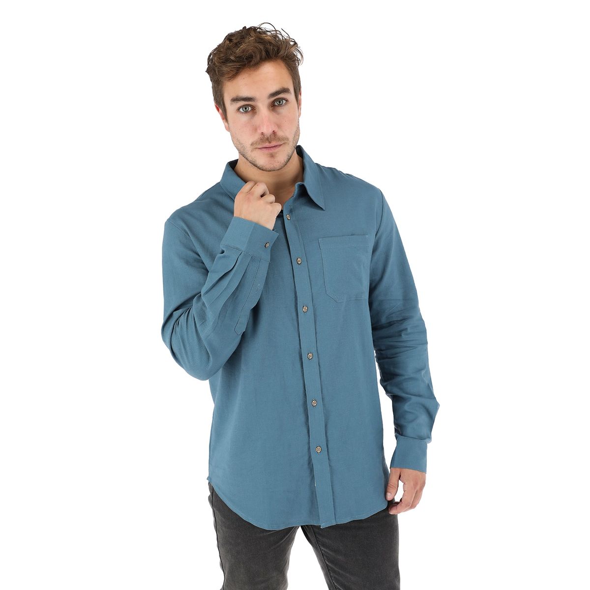 BUFFALO CHILE - Camisa Anemona Petroleo Hombre
