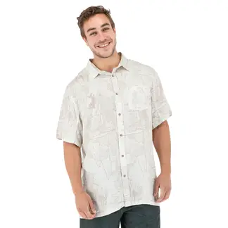 BUFFALO CHILE - Guayabera Telle Print Crudo Hombre