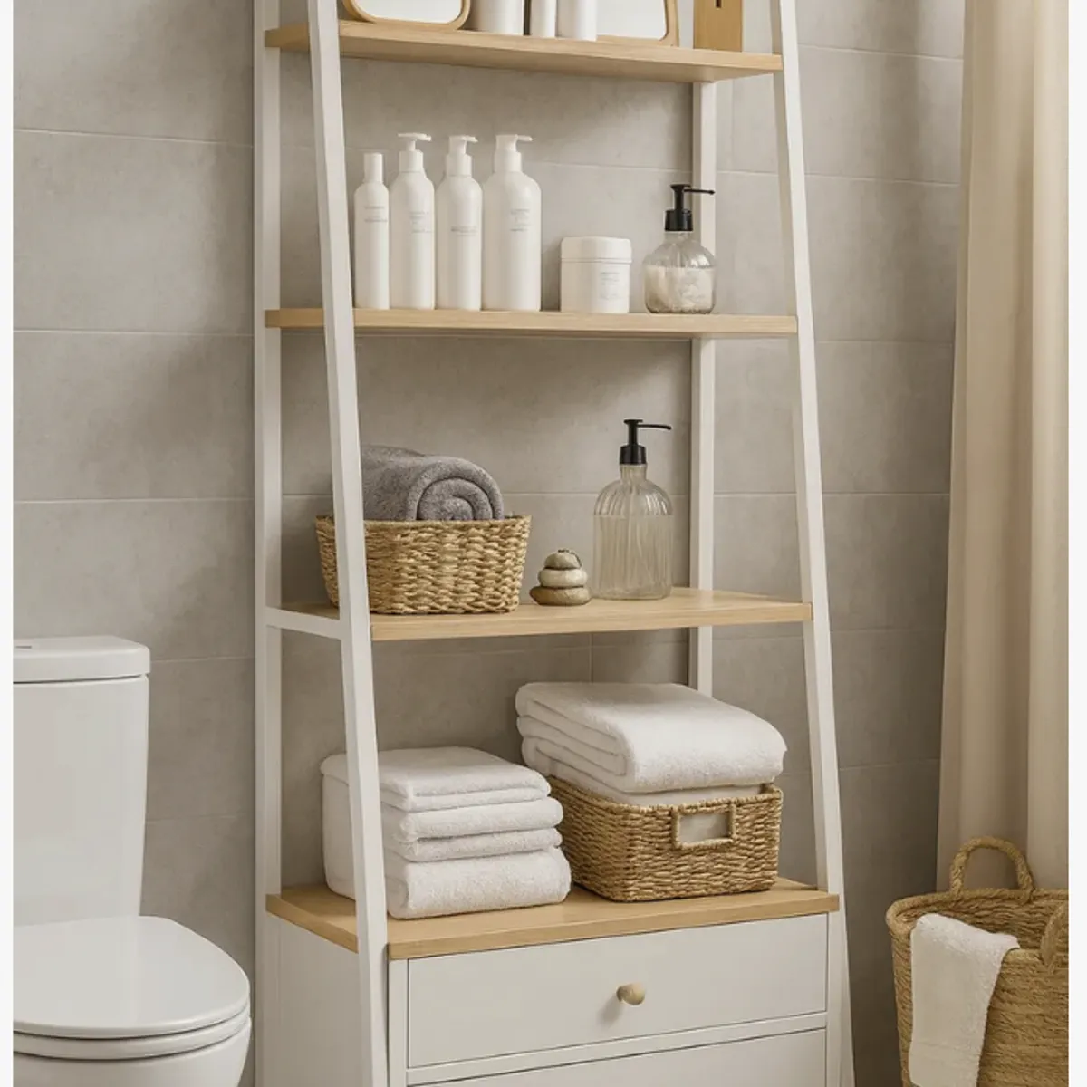 HOMER DESIGN - Estante repisa multifuncional planta biblioteca Con Cajones 150x63x30